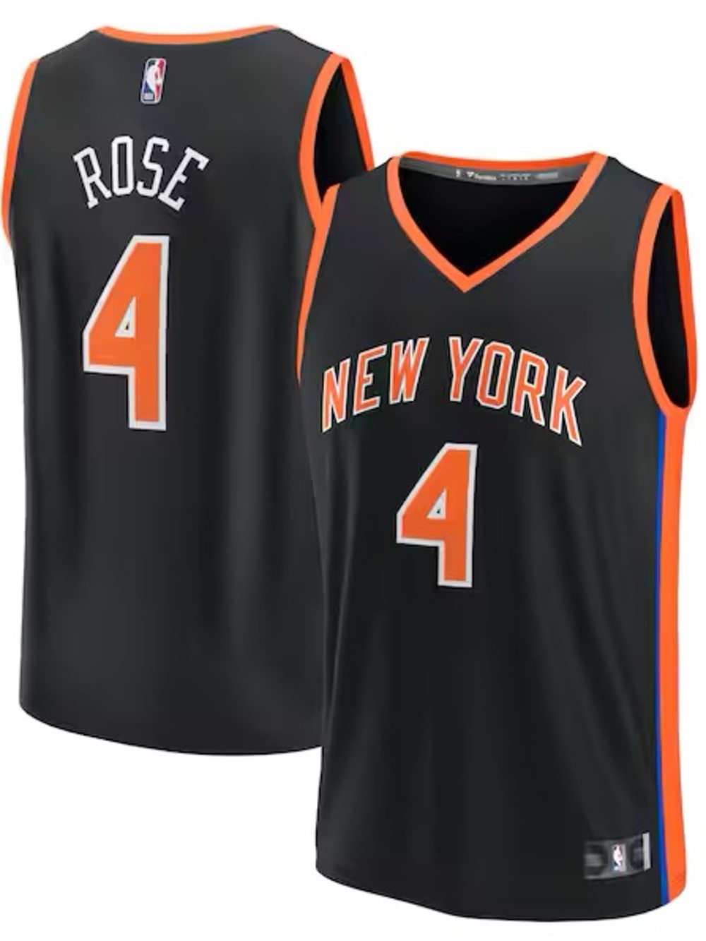 NWT Fanatics Derrick Rose New York Knicks #4 Black City Fastbreak Jersey YouthXL